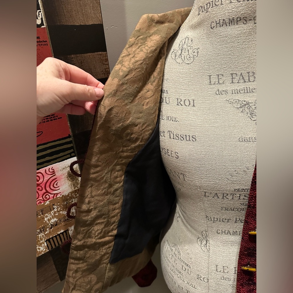 Susan Smith Artwear Chenille Patterned Jacket w/Jacquard Accents - VERY UNIQUE!! - Picture 9 of 13